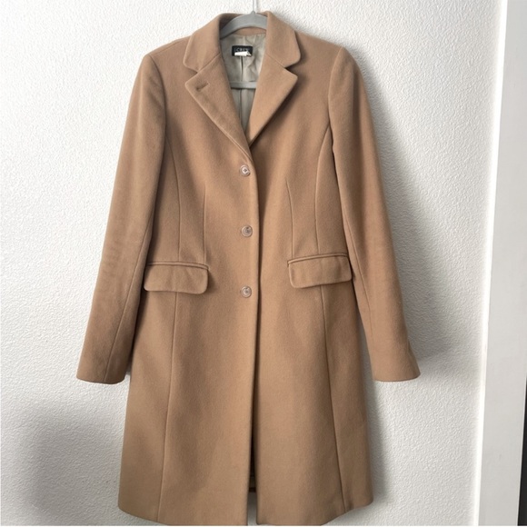 J. Crew Jackets & Blazers - J. Crew Wool/Cashmere Blend Classic
Fitted Single Breasted Camel Coat Long 6